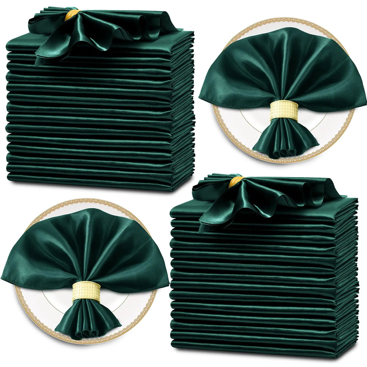 Satin Dinner Napkins 30x30cm — Wedding and Party Table Decoration (Pack of 24)