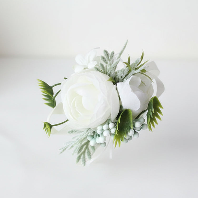 Silk Rose Wrist Corsage & Boutonniere