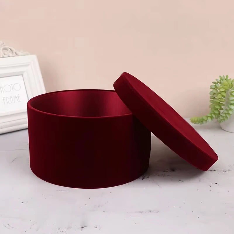 Velvet Round Flower Gift Box — Valentine's Day, Birthdays & Weddings (5 Colours)