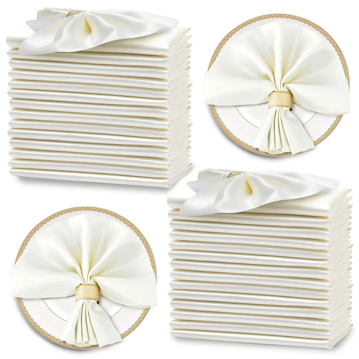 Satin Dinner Napkins 30x30cm — Wedding and Party Table Decoration (Pack of 24)