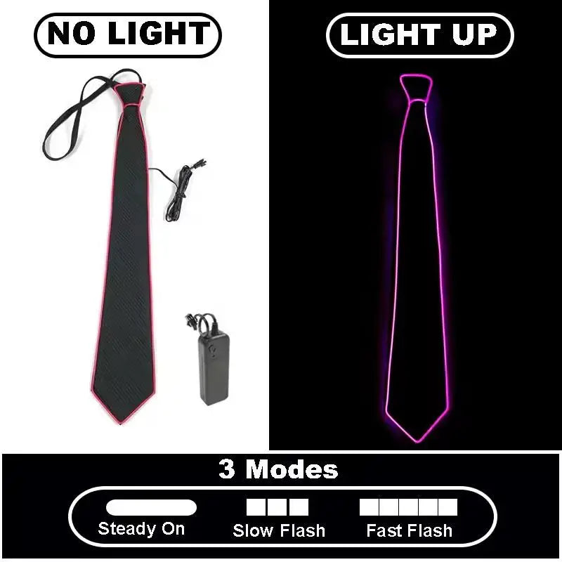 LED Light Up Necktie | Flashing Glow Tie for Party, Festival & Events