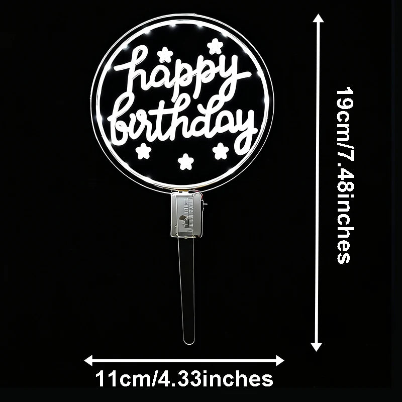 LED Happy Birthday Cake Topper | Light Up Party Decoration