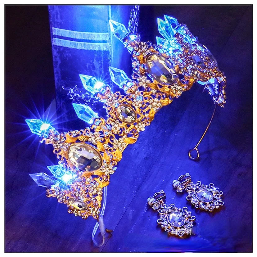 Glow Bride Crown Tiara with LED Lights