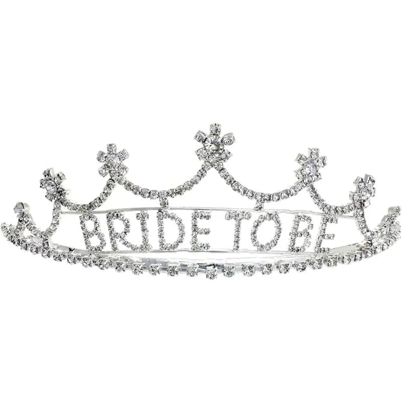 Rhinestone Bride To Be Crown & Sash Set