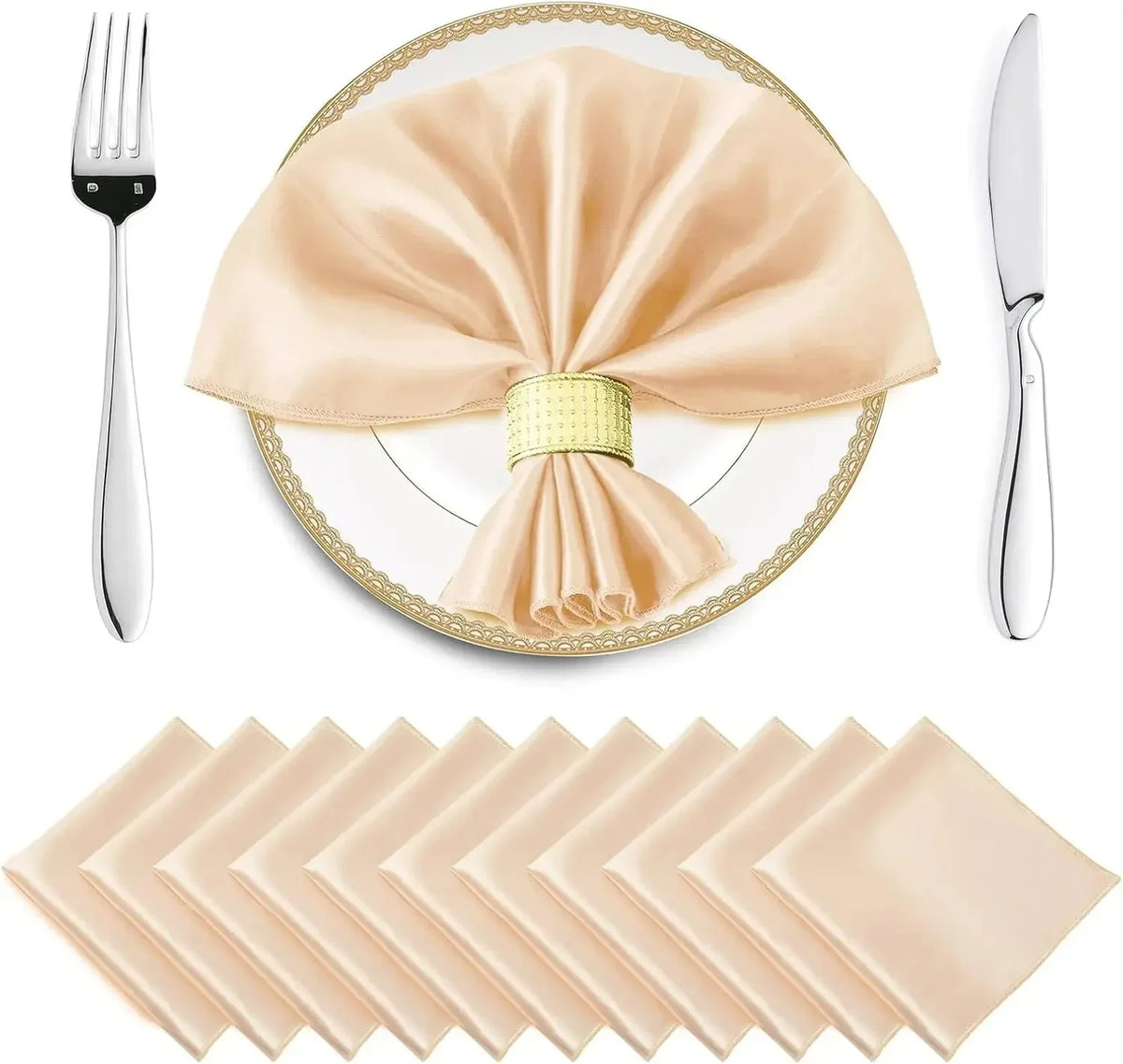 Satin Dinner Napkins 30x30cm — Wedding and Party Table Decoration (Pack of 24)