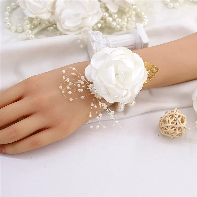Bridesmaid Wrist Flower Corsage Bracelet