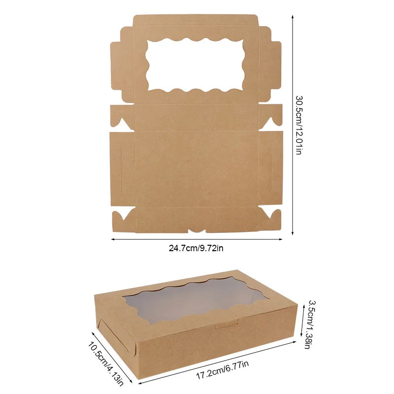 Kraft Window Gift Boxes — Candy, Cookie & Bakery Packaging (5, 10 or 20 Pack)