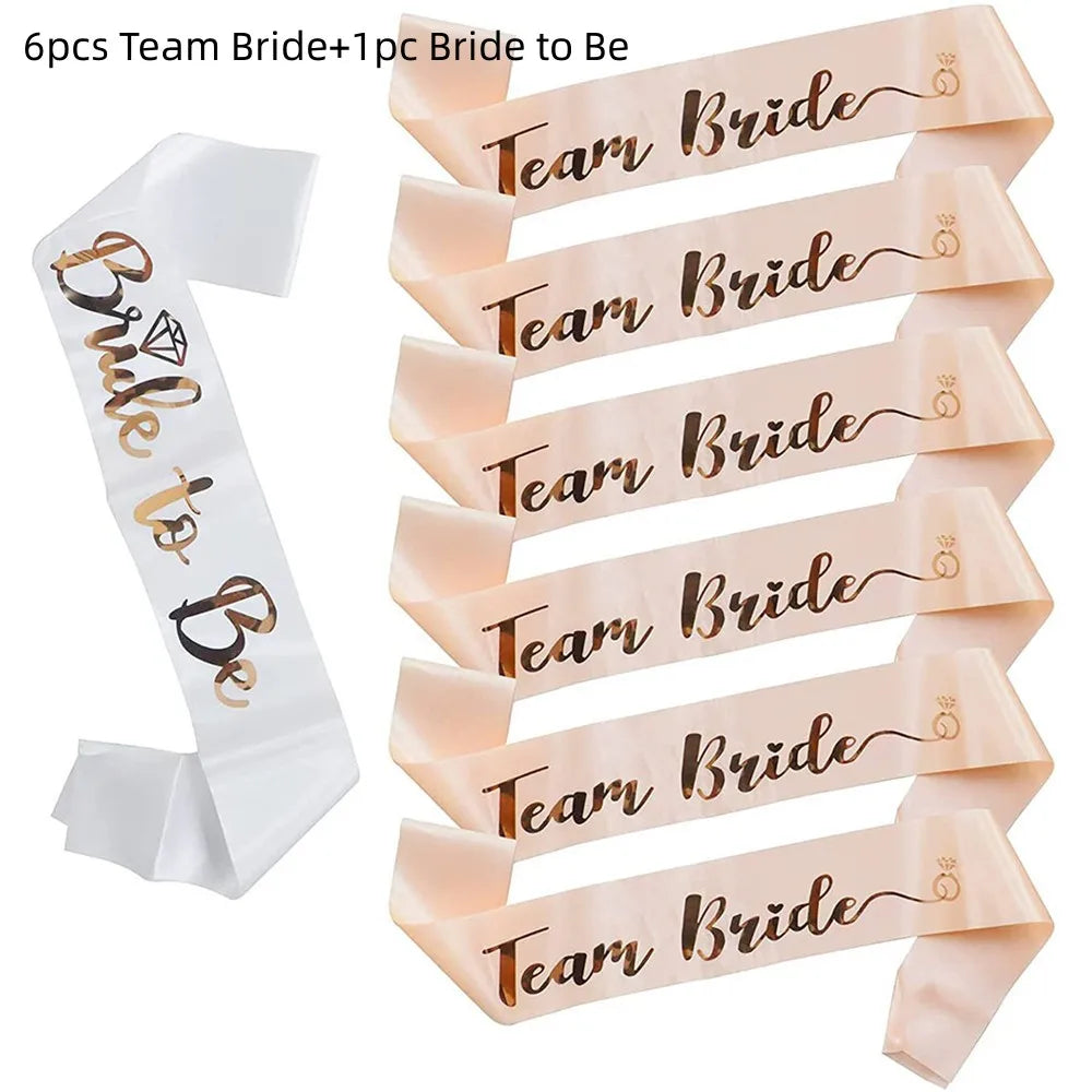 Rose Gold Hen Party Sash Set – Bride To Be & Team Bride Sashes