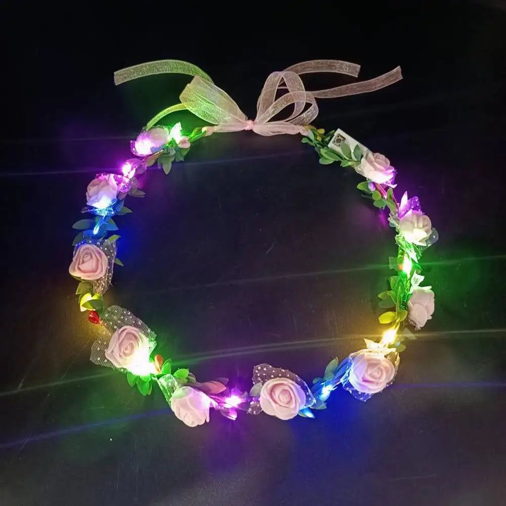 LED Light Flower Crown Headband