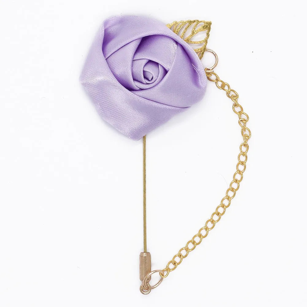 Burgundy Rose Boutonniere & Brooch