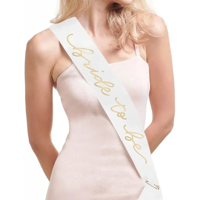 Bride To Be Bridal Party Accessories – Sash, Veil, Pearl Headband & Bridal Slides