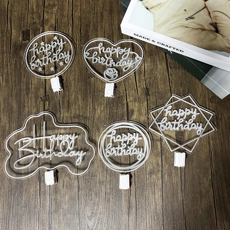 LED Happy Birthday Cake Topper | Light Up Party Decoration