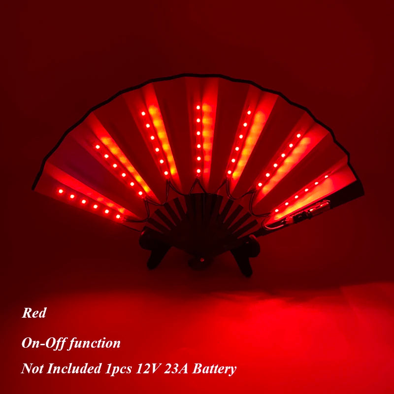 LED Folding Fan | Glow Hand Fan for Rave, Party & Stage Performance