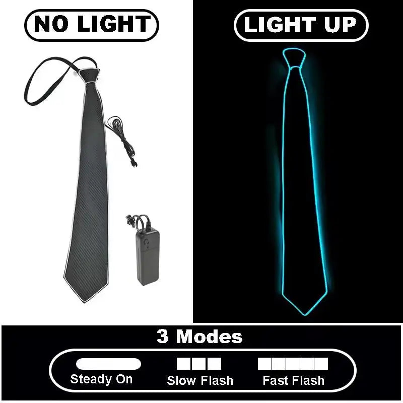 LED Light Up Necktie | Flashing Glow Tie for Party, Festival & Events