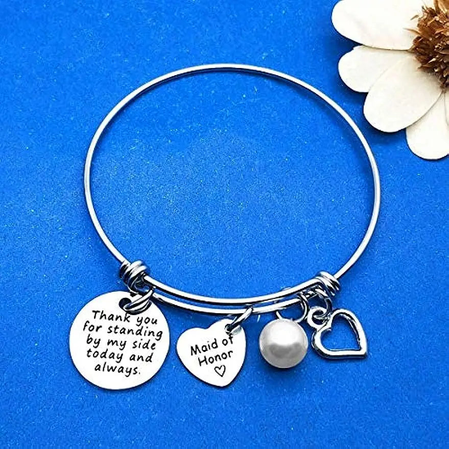 Bridesmaid Thank You Bangle Bracelet
